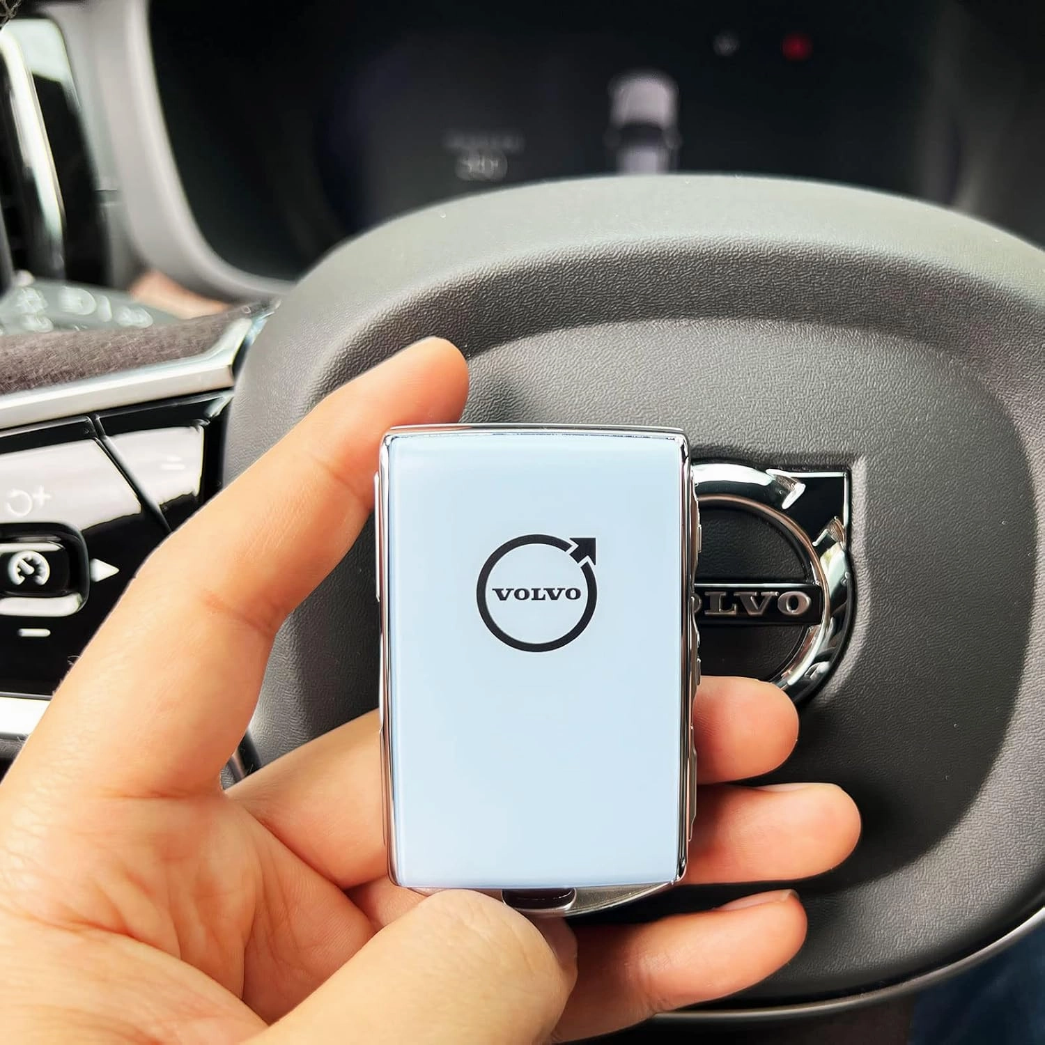 Car Key Fob Cover Compatible with Volvo XC90, XC60, XC40, S60, S90, V60, V90, Polestar 1, Polestar 2, Car Key Fob Case Refit Cover