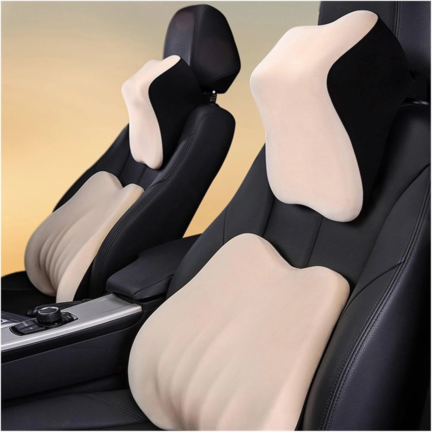 Car Seat Headrest Pillow Auto Neck Rest Head Full Support Slow Rebound Breathable Guard Lumbar Pillow Compatible with Car Accessories(1pcs neck pillow), aQuFengGan234