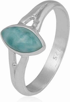 Caribbean Serenity Larimar 925 Sterling Silver Gemstone Ring