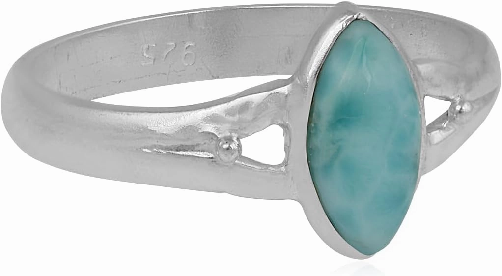 Caribbean Serenity Larimar 925 Sterling Silver Gemstone Ring