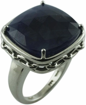 Carillon Certified Indian Sapphire Cushion Shape Natural Earth Mined Gemstone 925 Sterling Silver Ring Anniversary Jewelry for Women & Men
