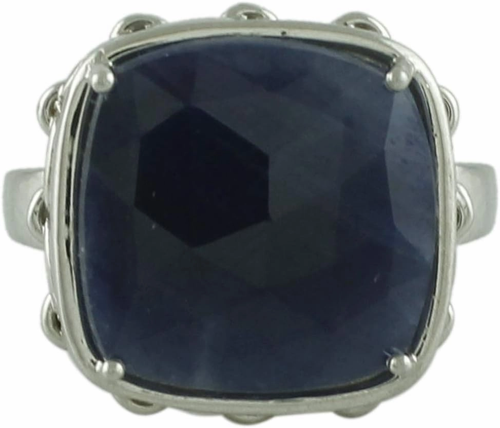 Carillon Certified Indian Sapphire Cushion Shape Natural Earth Mined Gemstone 925 Sterling Silver Ring Anniversary Jewelry for Women & Men