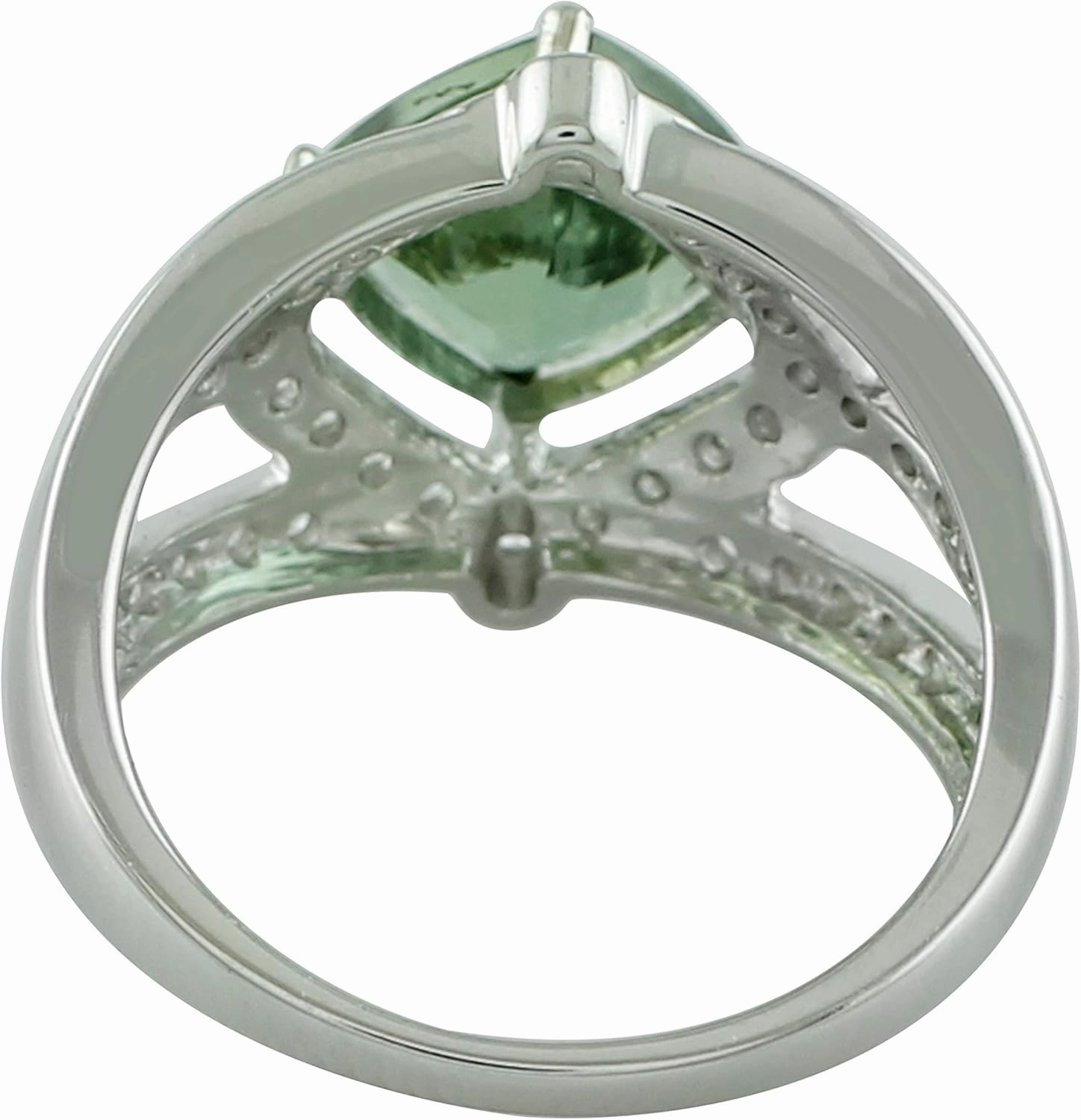 Carillon Green Apatite Cushion Shape 2.92 Carat Natural Earth Mined Gemstone 925 Sterling Silver Ring Unique Jewelry for Women & Men