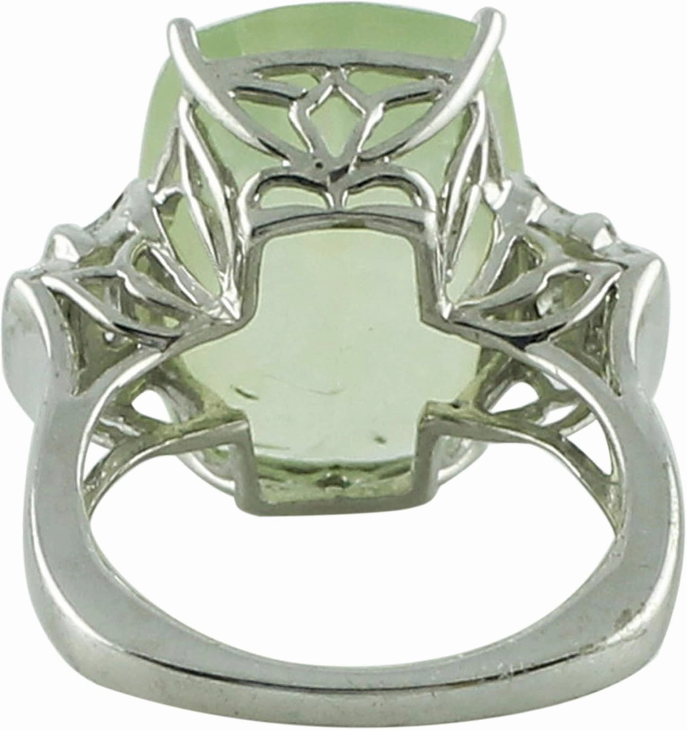 Carillon Prehnite Cushion Shape Natural Non-Treated Gemstone 925 Sterling Silver Ring Engagement Jewelry for Women & Men