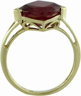 Carillon Ruby Gf Cushion Shape 6.2 Carat Natural Earth Mined Gemstone 925 Sterling Silver Ring Unique Jewelry (Yellow Gold Plated) for Women & Men