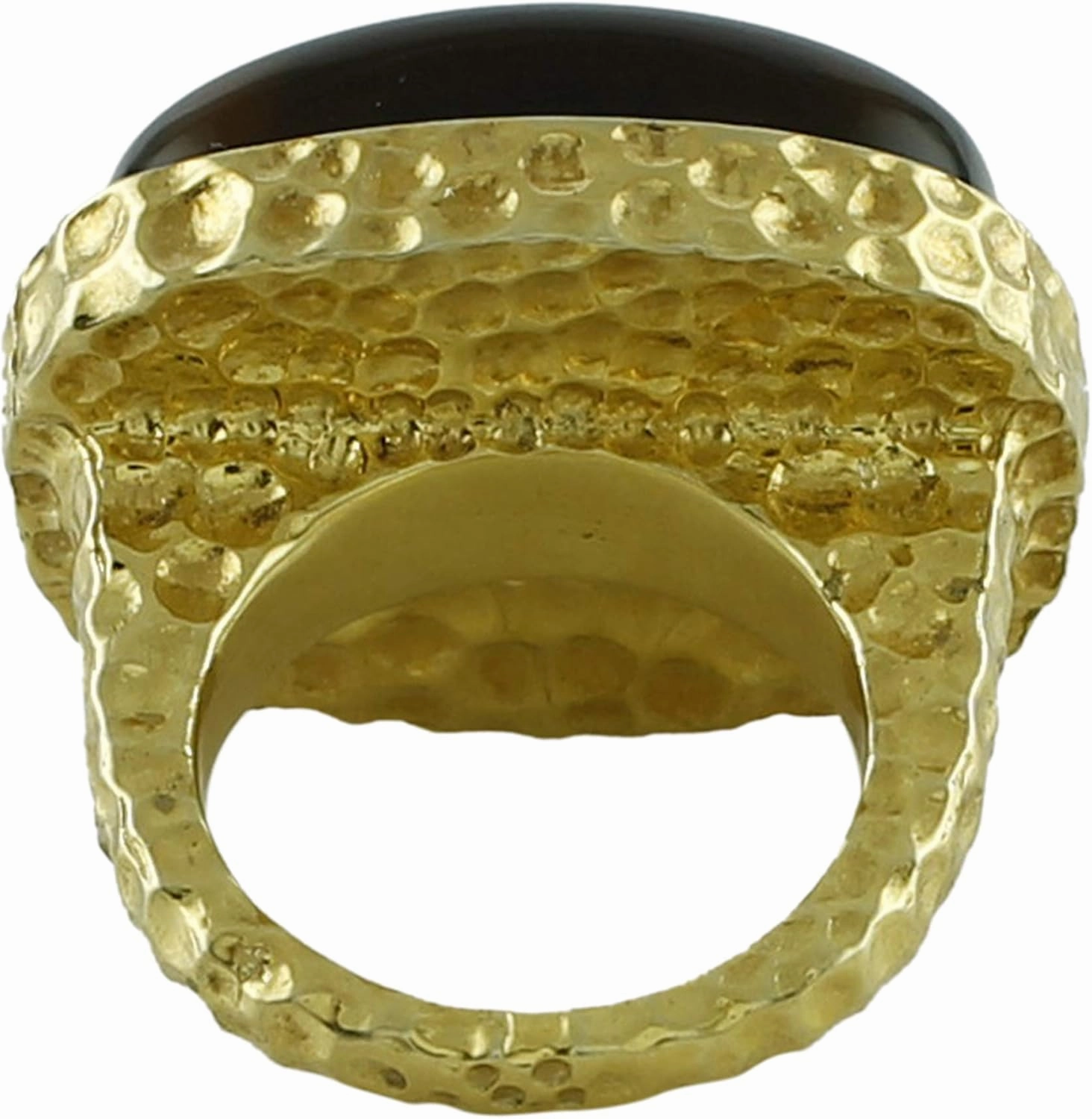 Carillon Whisky Quartz Cushion Shape 27.88 Carat Natural Earth Mined Gemstone 925 Sterling Silver Ring Unique Jewelry (Yellow Gold Plated) for Women & Men