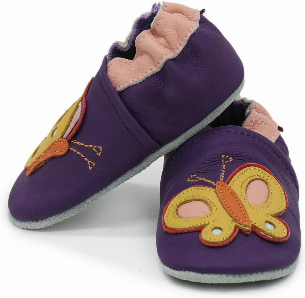 Carozoo Boys Girls Slippers Leather Soft Sole Indoor Shoes Socks Car Truck Dragon Shark Flowers 6-7 Years and 7-8 Years