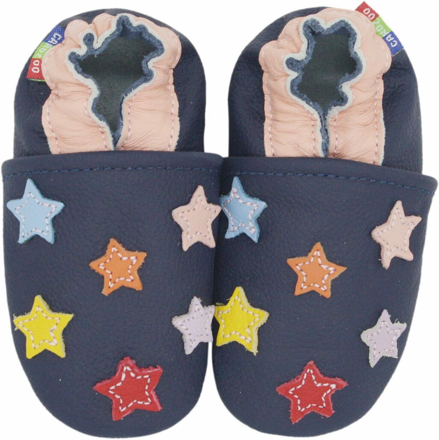 Carozoo Boys Girls Slippers Leather Soft Sole Indoor Shoes Socks Car Truck Dragon Shark Flowers 6-7 Years and 7-8 Years