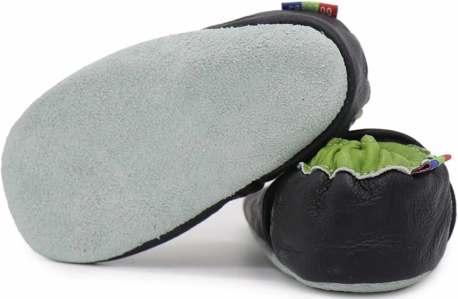 Carozoo Boys Girls Slippers Leather Soft Sole Indoor Shoes Socks Car Truck Dragon Shark Flowers 6-7 Years and 7-8 Years