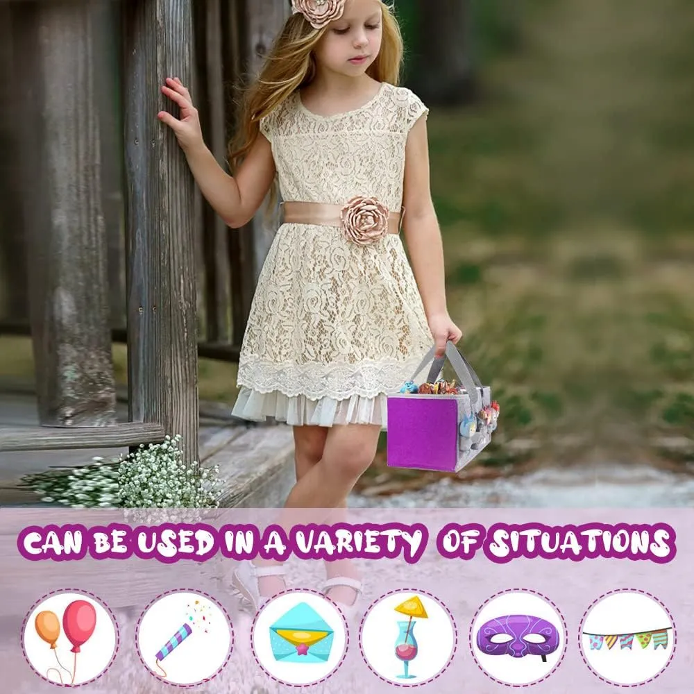 Carrying Case for Tonies Starter Set & Storage Bag for Tonies Figurine, Felt Cloth Musical Toy Folding Bag for Kids Toniebox Accessories Travel Carrying Bag with Handle for Toniebox Purple