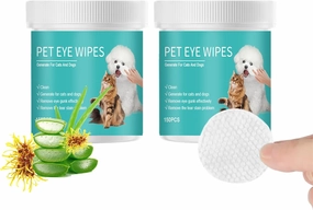 Cat & Dog Eye Wipes:Hypoallergenic Eye Wipes for Dogs,Natural Cleaning Pet Wipes for Face Gently Remove Tear Stain, Eye Debris, Discharge, Mucus, Non-Irritating (300 PCS)