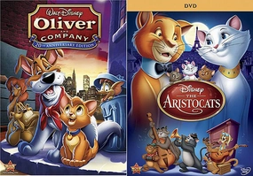 Cat Tales Dog Adventures Disney Aristocats Animated Movie   Oliver & Company Cartoon! 2 Pack