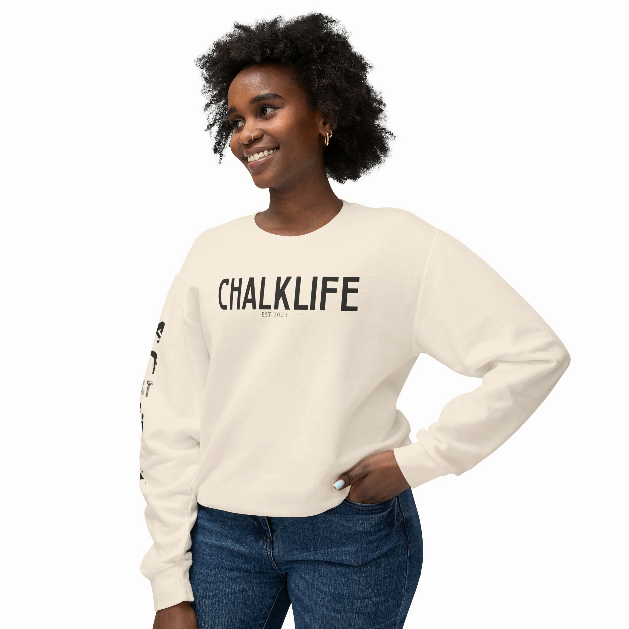 Chalklife - Trampoline & Tumbling Events Unisex Lightweight Crewneck Sweatshirt