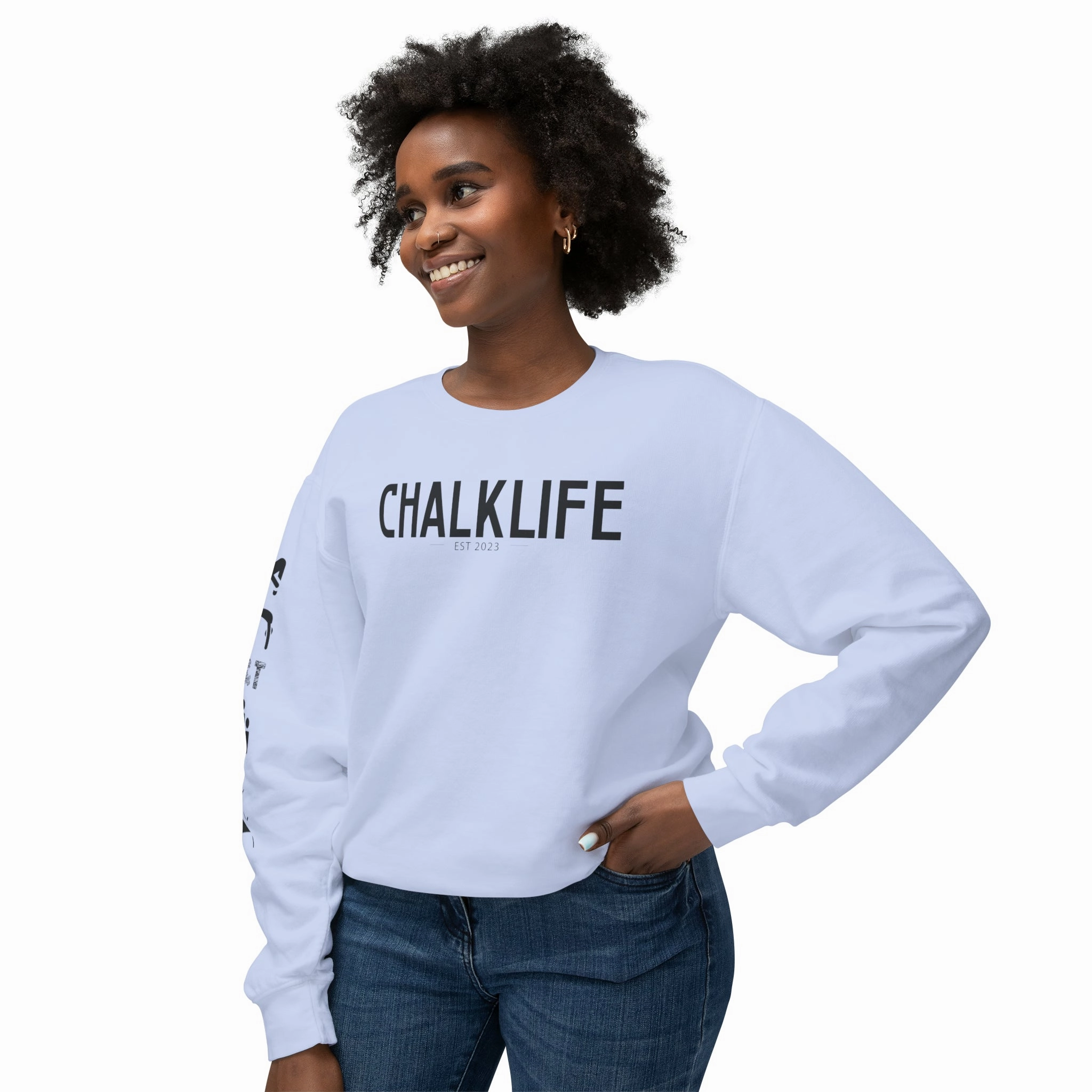 Chalklife - Trampoline & Tumbling Events Unisex Lightweight Crewneck Sweatshirt