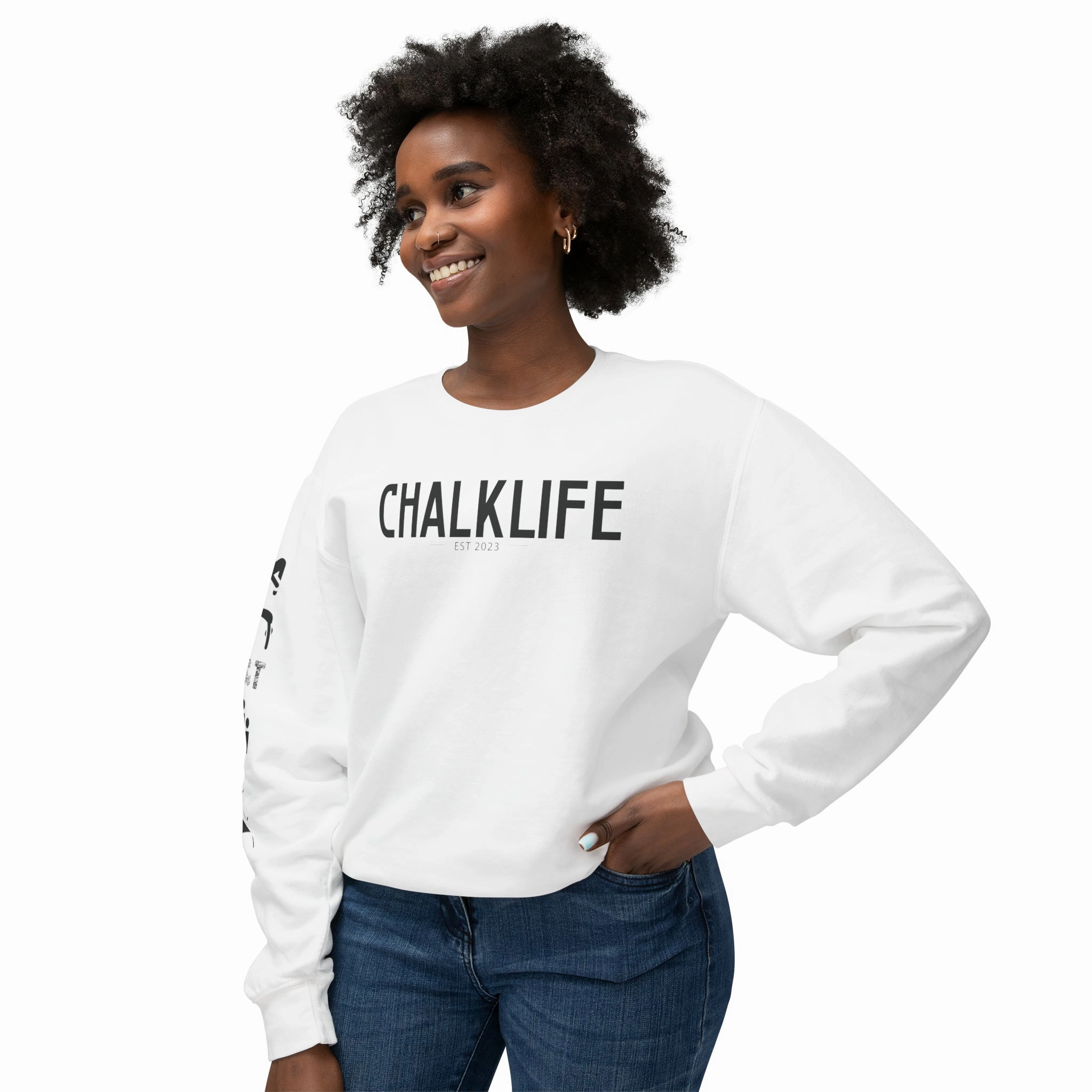 Chalklife - Trampoline & Tumbling Events Unisex Lightweight Crewneck Sweatshirt