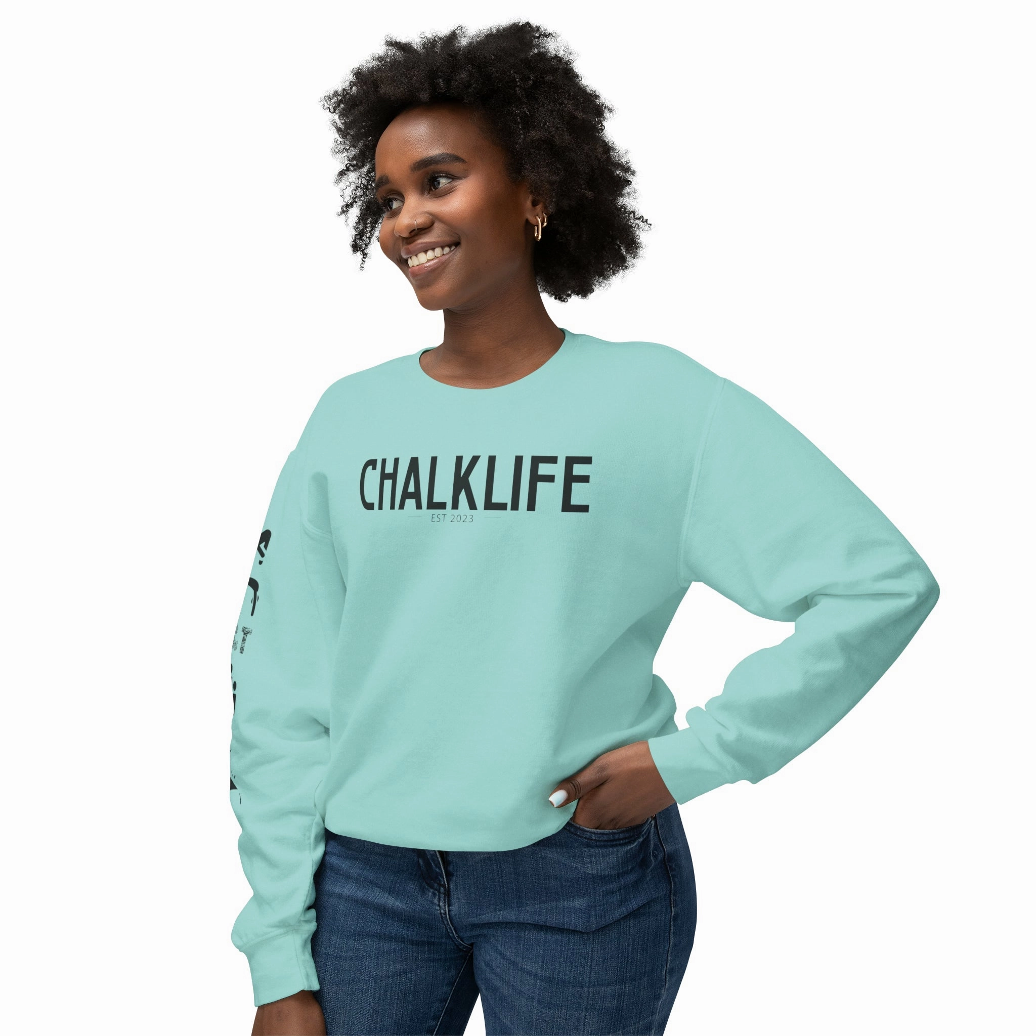Chalklife - Trampoline & Tumbling Events Unisex Lightweight Crewneck Sweatshirt
