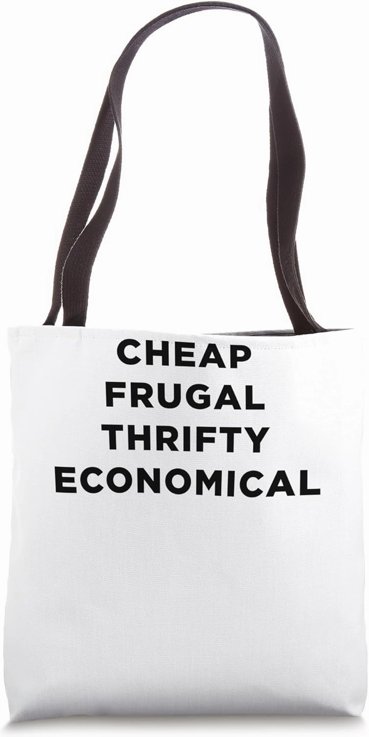 Cheap Frugal Thrifty Economical Shopper Word Design Tote Bag