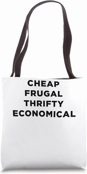 Cheap Frugal Thrifty Economical Shopper Word Design Tote Bag