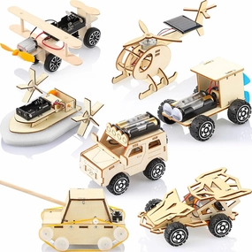 Chivao 7 in 1 Stem Kit Wood Projects for Kids to Build 3D Wooden Stem Building Kit Puzzles Mechanical Car Educational Science Models Building Toys for Kids 8 9 10 11 12 Year Old
