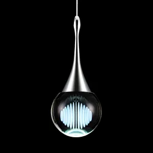 CHYING Modern LED Crystal Pendant Light Chrome Teardrop Kitchen Island Lights Fixture 6000k Cool White Globe Ceiling Hanging Lighting for Living Room Dining Room Bedroom Bathroom