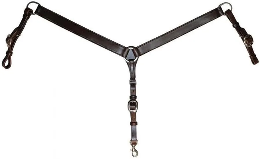 Circle Y 1 1/2" Wide Straight Classic Smooth Breast Collar for Horse