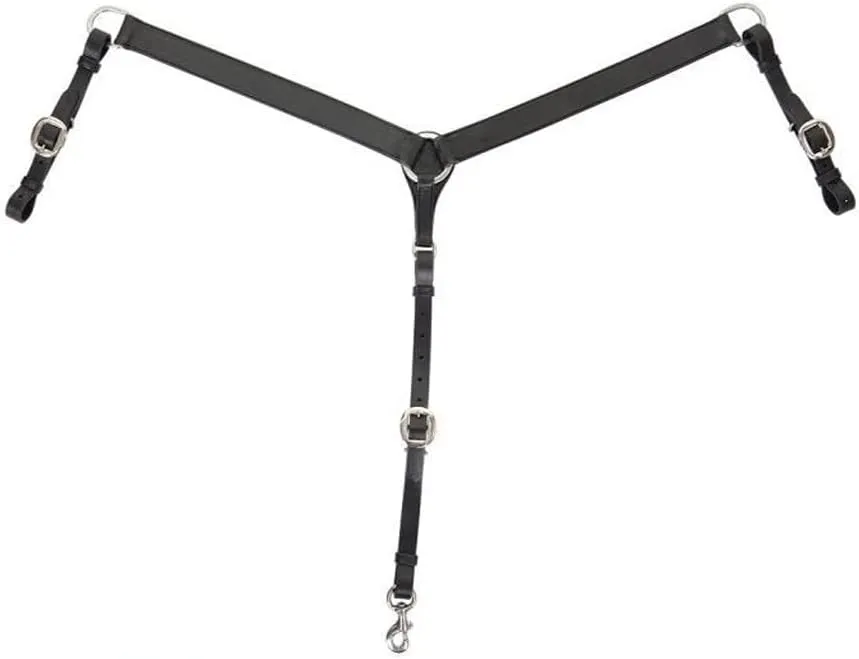Circle Y 1 1/2" Wide Straight Classic Smooth Breast Collar for Horse