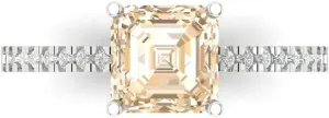 Clara Pucci 2.7 Ct Cushion Cut VVS1 Natural Morganite – Solitaire with Accents Statement Ring for Women – Solid 14K White Gold – Birthstone Graduation or Anniversary Bridal Gift (Size)