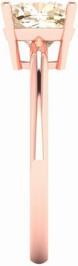 Clara Pucci 2.0 ct Cushion Cut Solitaire Genuine Natural Morganite Wedding Bridal Designer Anniversary Engagement Ring 14k Rose Gold