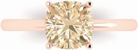 Clara Pucci 2.0 ct Cushion Cut Solitaire Genuine Natural Morganite Wedding Bridal Designer Anniversary Engagement Ring 14k Rose Gold