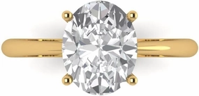 Clara Pucci 2.5Ct Oval Cut Solitaire Moissanite Engagement Ring - Solid 14K Yellow Gold