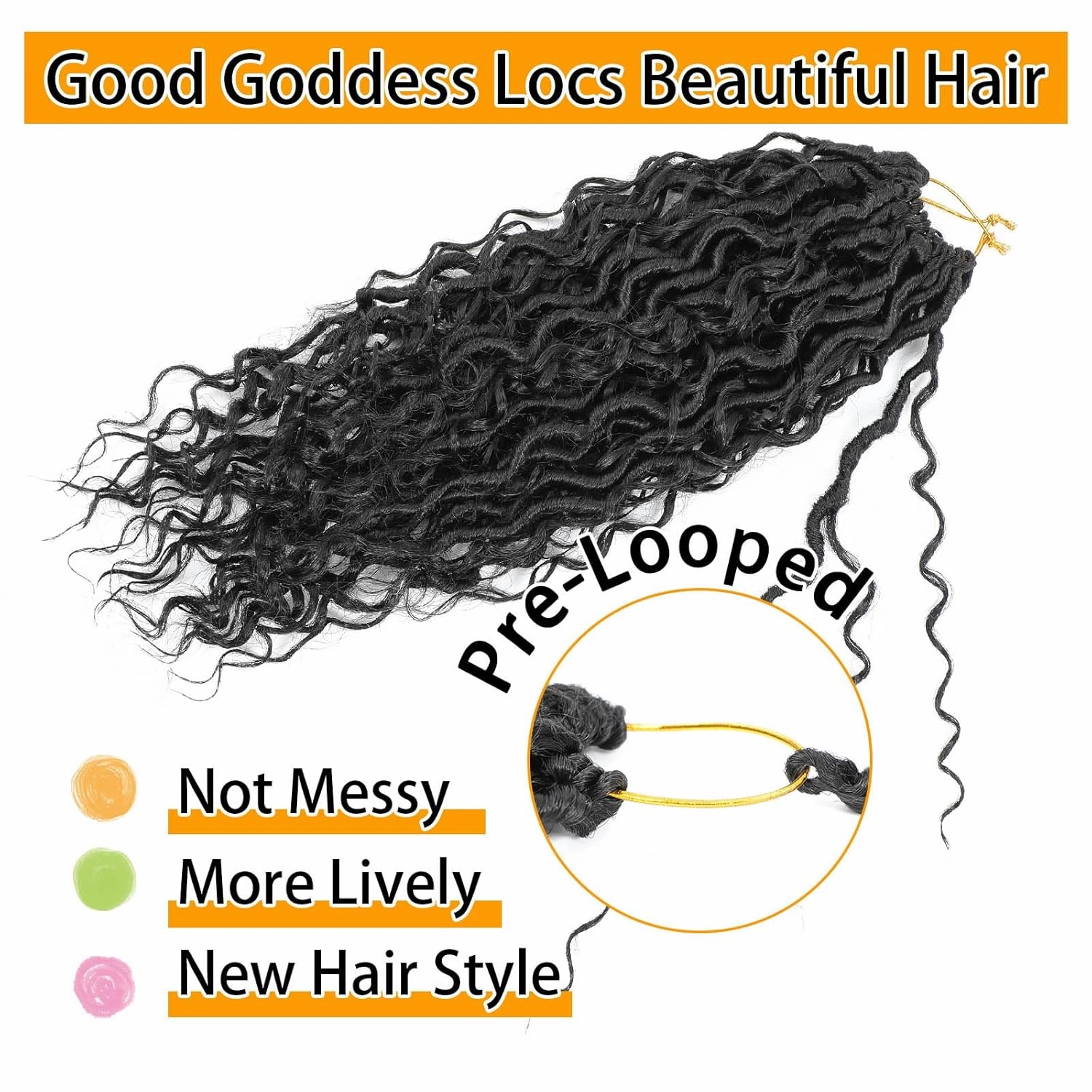 Col Bling Goddess Locs Crochet Hair 14 Inch, 8 Packs Faux Locs Crochet Hair Pre Looped for Women, Boho Crochet Locs with Curly Ends (14 Inch 1#)