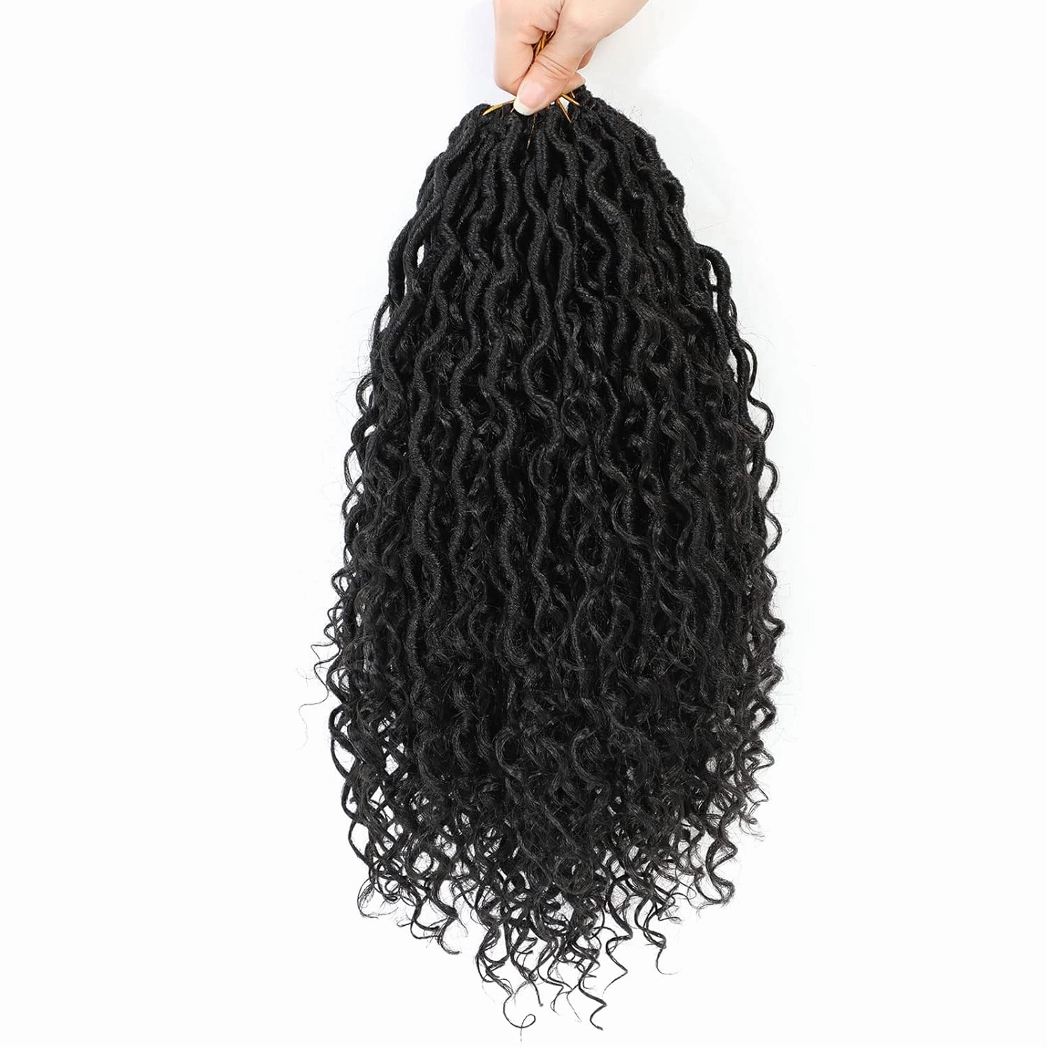 Col Bling Goddess Locs Crochet Hair 14 Inch, 8 Packs Faux Locs Crochet Hair Pre Looped for Women, Boho Crochet Locs with Curly Ends (14 Inch 1#)