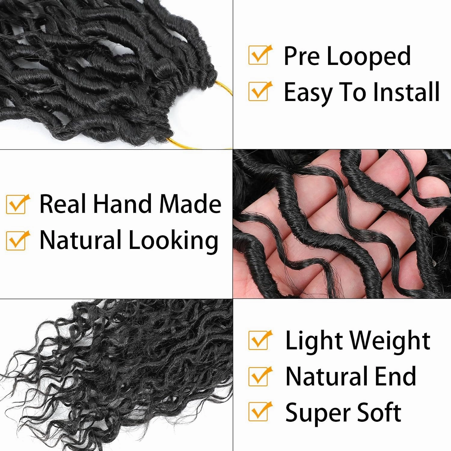 Col Bling Goddess Locs Crochet Hair 14 Inch, 8 Packs Faux Locs Crochet Hair Pre Looped for Women, Boho Crochet Locs with Curly Ends (14 Inch 1#)