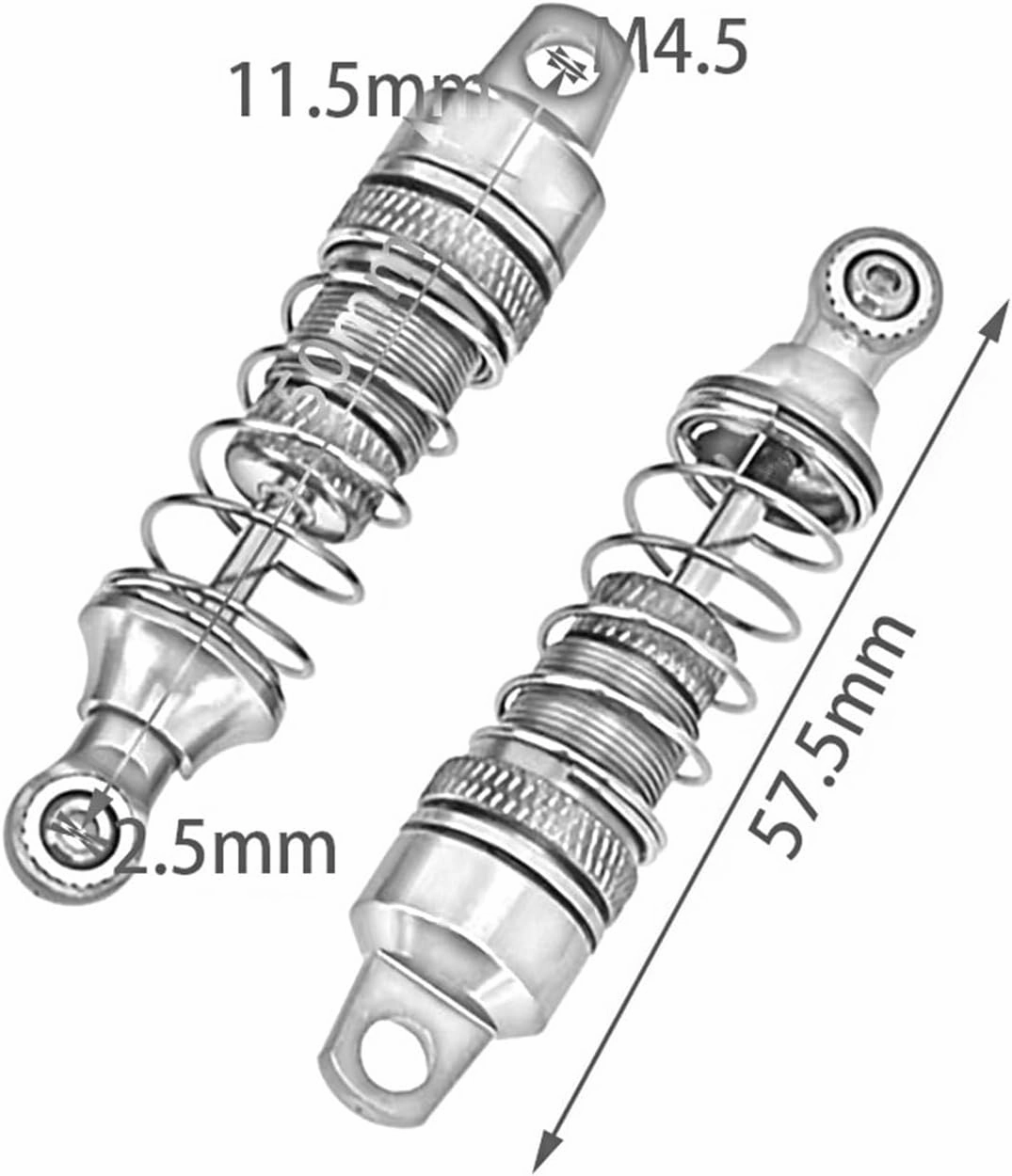 Compatible with Losi for Mini-T 2WD 1/18 RC Car Upgrade Parts Accessories 2Pcs Metal Front Shock Absorber for Spring Dampers RC Shocks Damper(Blue)