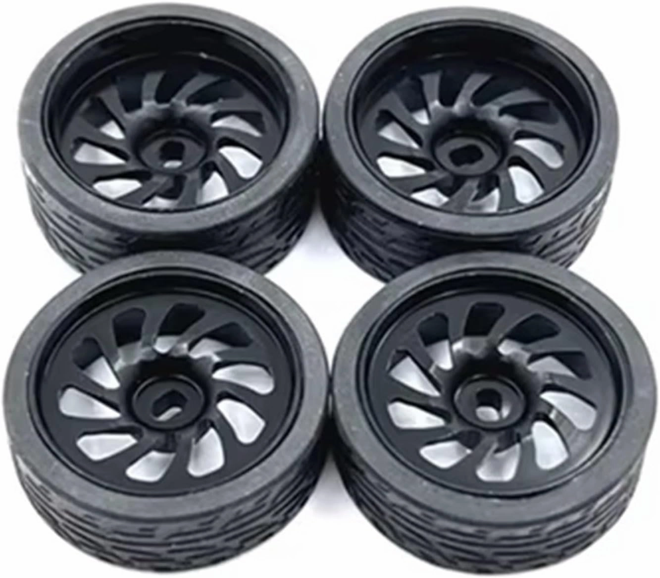 Compatible with Wltoys 284131 K969 K979 K989 for Kyosho for Mini-Z 1/28 RC Car Upgrades Parts 26Mm for Racing Tire Tyre Metal Wheel Rim RC Wheel Tires(Black)
