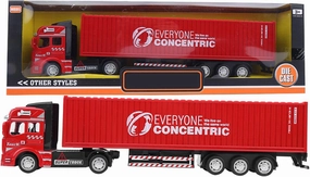 Container Truck Toy, 1:48 Alloy Plastic Model, Red