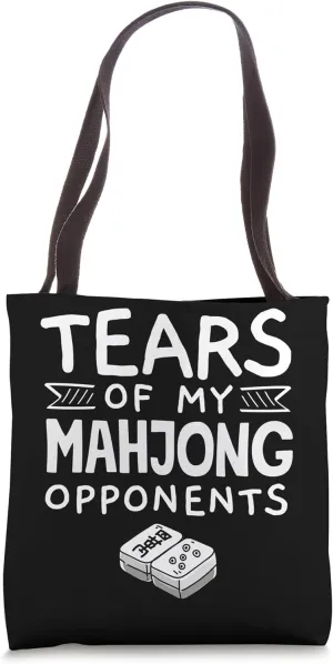 Cool Mahjong Players Play Tiles Design American Mahjongg Tote Bag