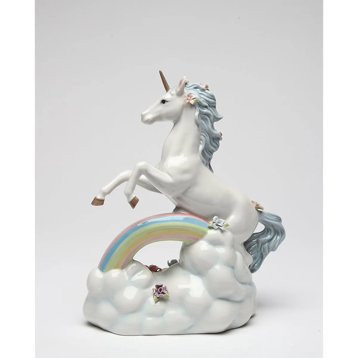 Cosmos Gifts 80118 Fine Porcelain Unicorn Jumping Over the Rainbow Musical Figurine (Tune: Over the Rainbow) 8-1/8" Tall