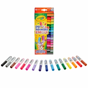 Crayola PipSqueak Washable Emoji Markers, 16's pack