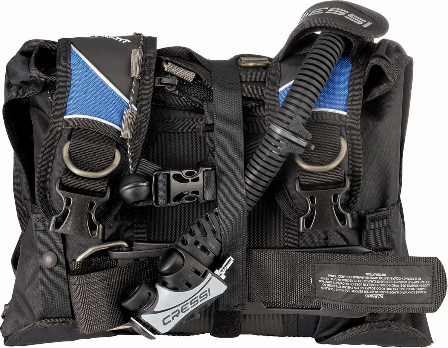 Cressi Lightest Travel Scuba Diving BCD - Folds Completely to Save Space - Fully Accessorised: 8 D-Rings, 2 Wide Side Pockets, 2 Rear Trim Pockets - High Lift Capacity - Travelight: Designed in Italy