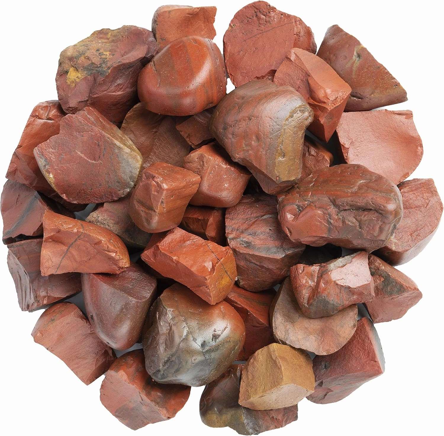 Crocon 1LB Red Jasper Bulk Raw Rough Rock Natural Gemstones Tumbling Cabbing for Chakra Stone Balancing Reiki Healing Good Luck Spiritual Home Office Decor