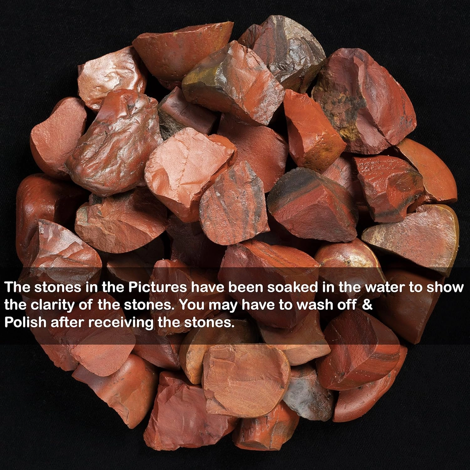 Crocon 1LB Red Jasper Bulk Raw Rough Rock Natural Gemstones Tumbling Cabbing for Chakra Stone Balancing Reiki Healing Good Luck Spiritual Home Office Decor
