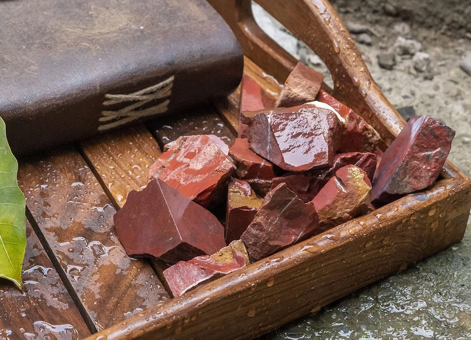 Crocon 1LB Red Jasper Bulk Raw Rough Rock Natural Gemstones Tumbling Cabbing for Chakra Stone Balancing Reiki Healing Good Luck Spiritual Home Office Decor