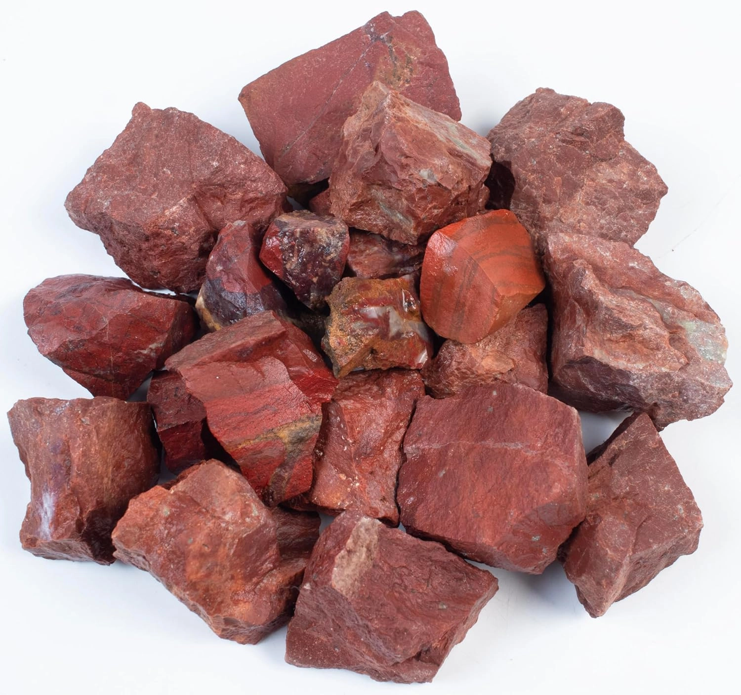 Crocon 1LB Red Jasper Bulk Raw Rough Rock Natural Gemstones Tumbling Cabbing for Chakra Stone Balancing Reiki Healing Good Luck Spiritual Home Office Decor