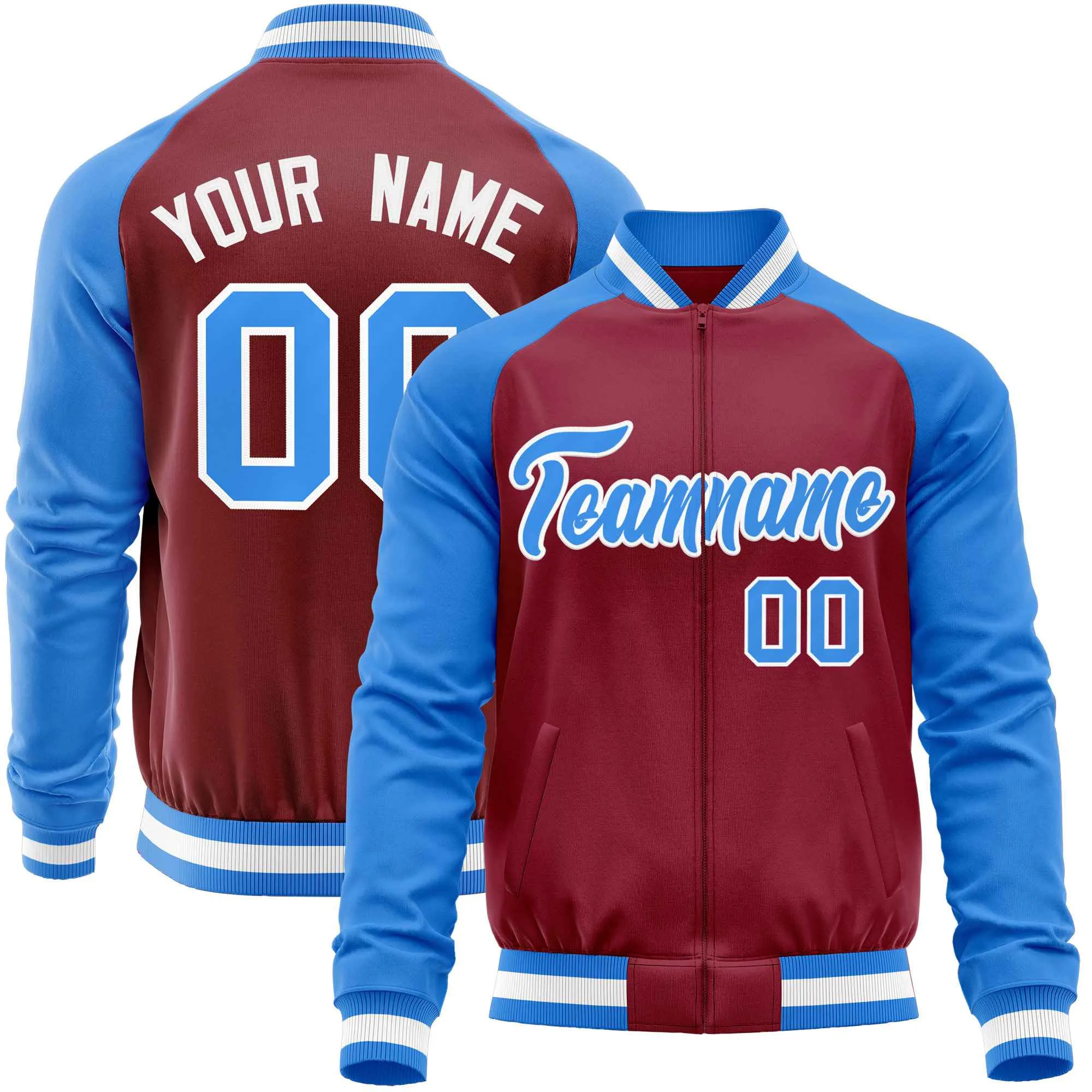 Custom Raglan Sleeves Casual Lightweight Varsity Jacket Personalized Stitched Letters & Number  Baseball Coat