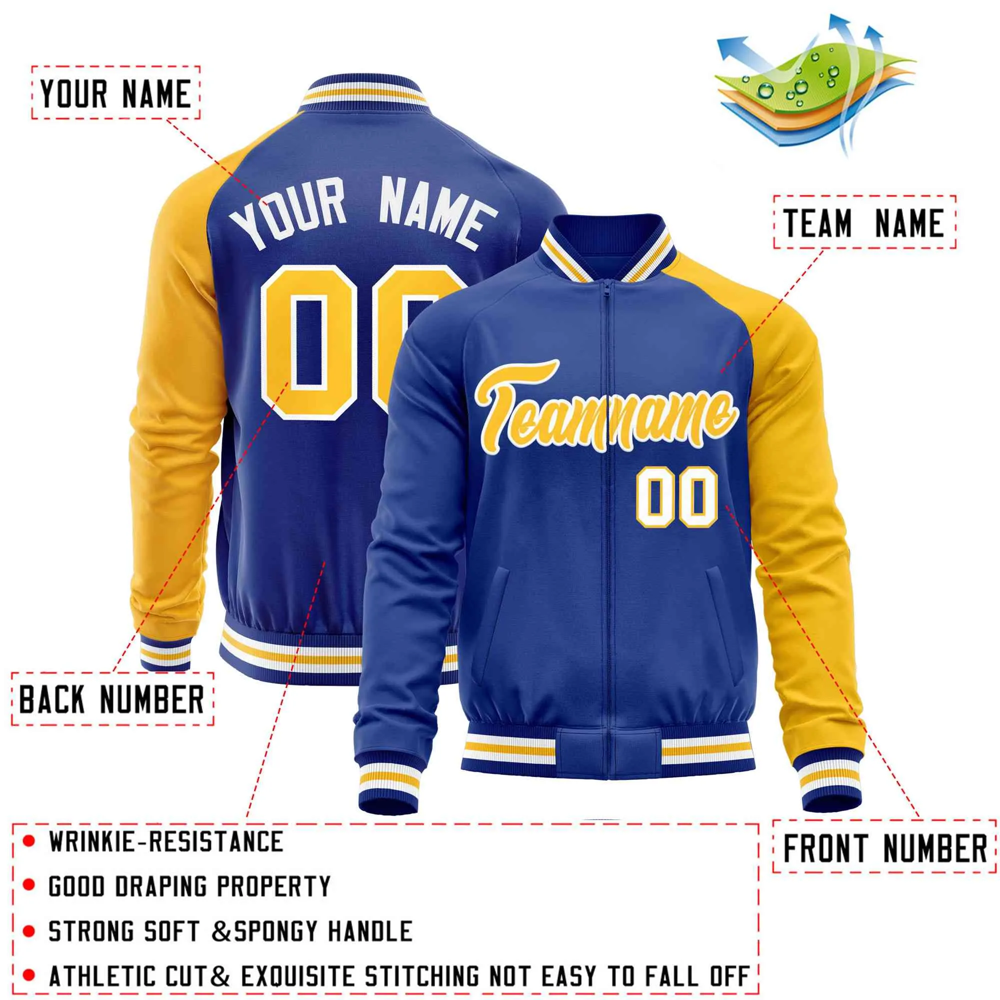 Custom Raglan Sleeves Casual Lightweight Varsity Jacket Personalized Stitched Letters & Number  Baseball Coat