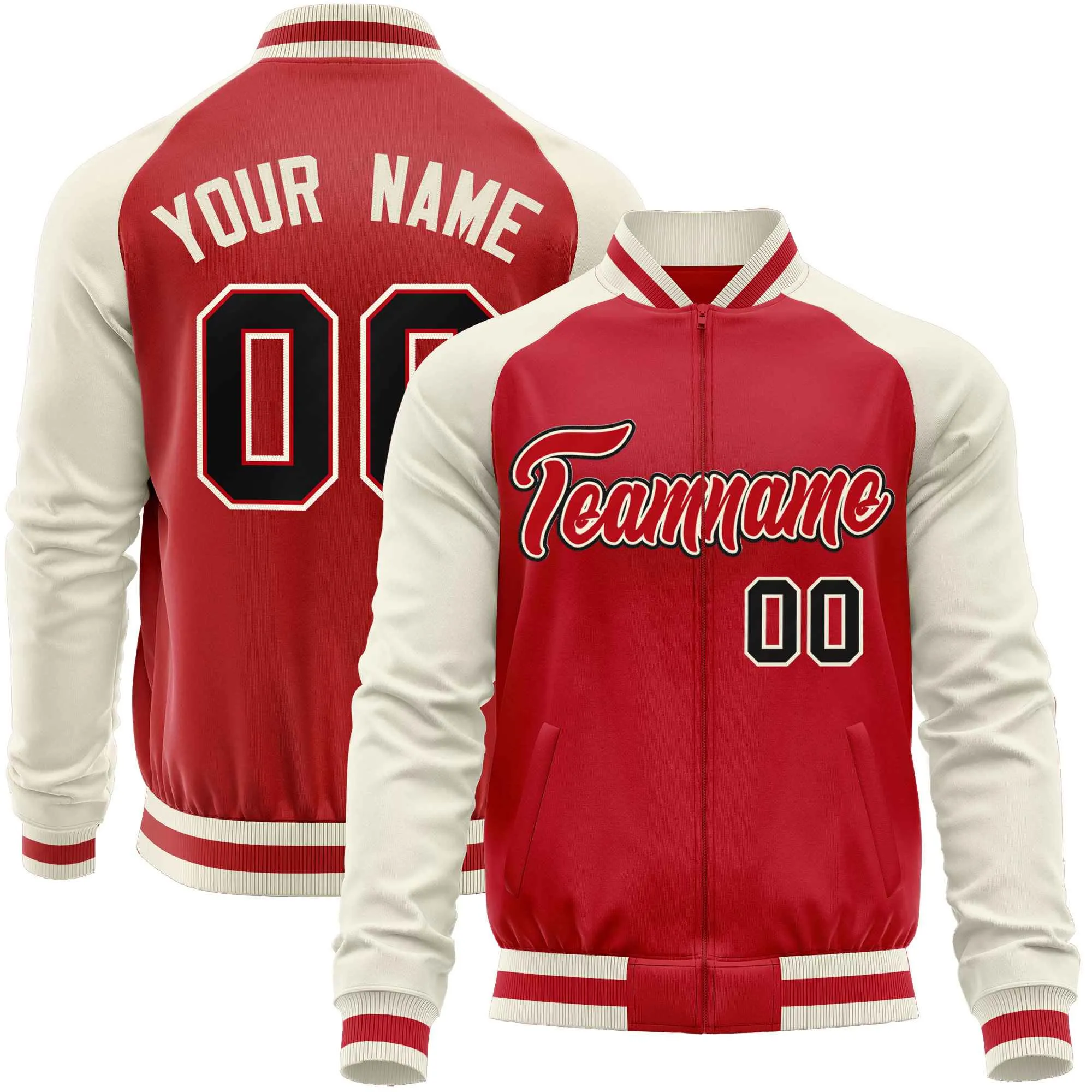 Custom Raglan Sleeves Casual Lightweight Varsity Jacket Personalized Stitched Letters & Number  Baseball Coat