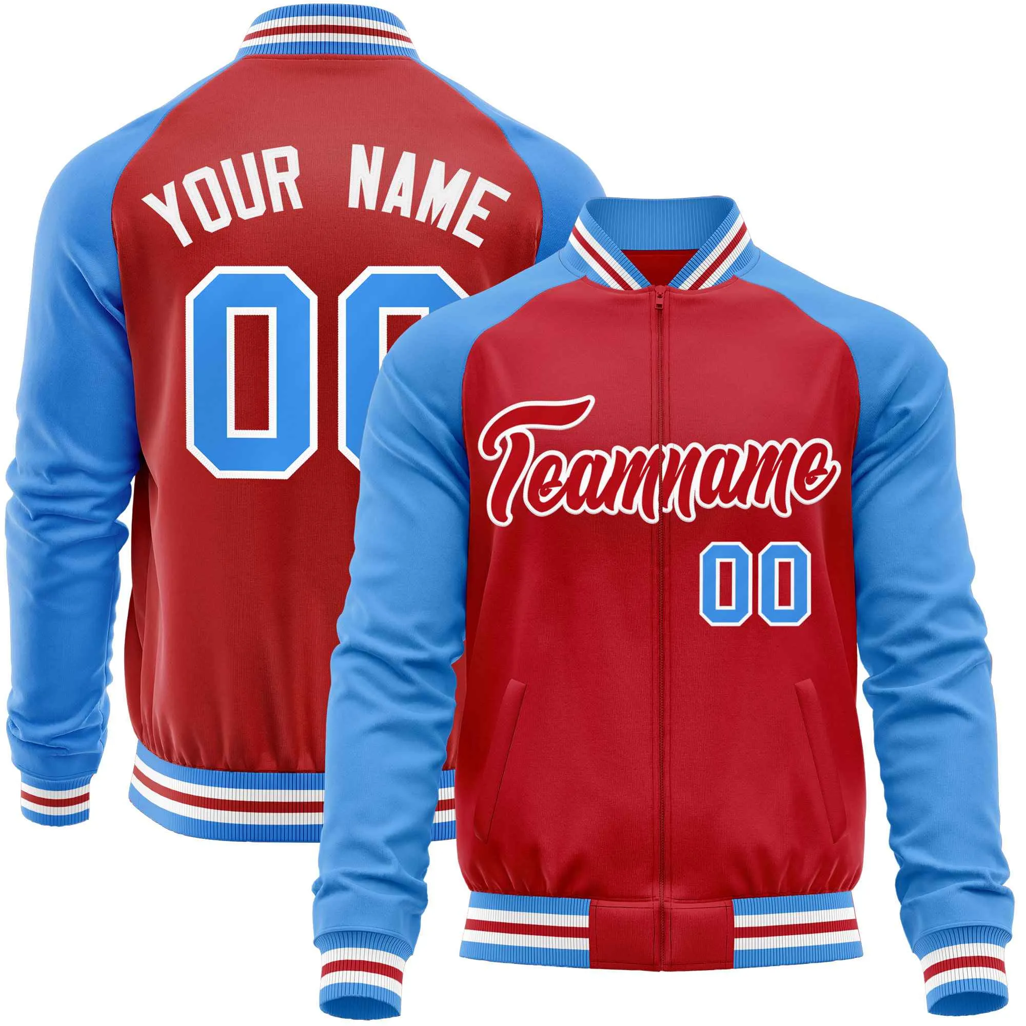 Custom Raglan Sleeves Casual Lightweight Varsity Jacket Personalized Stitched Letters & Number  Baseball Coat