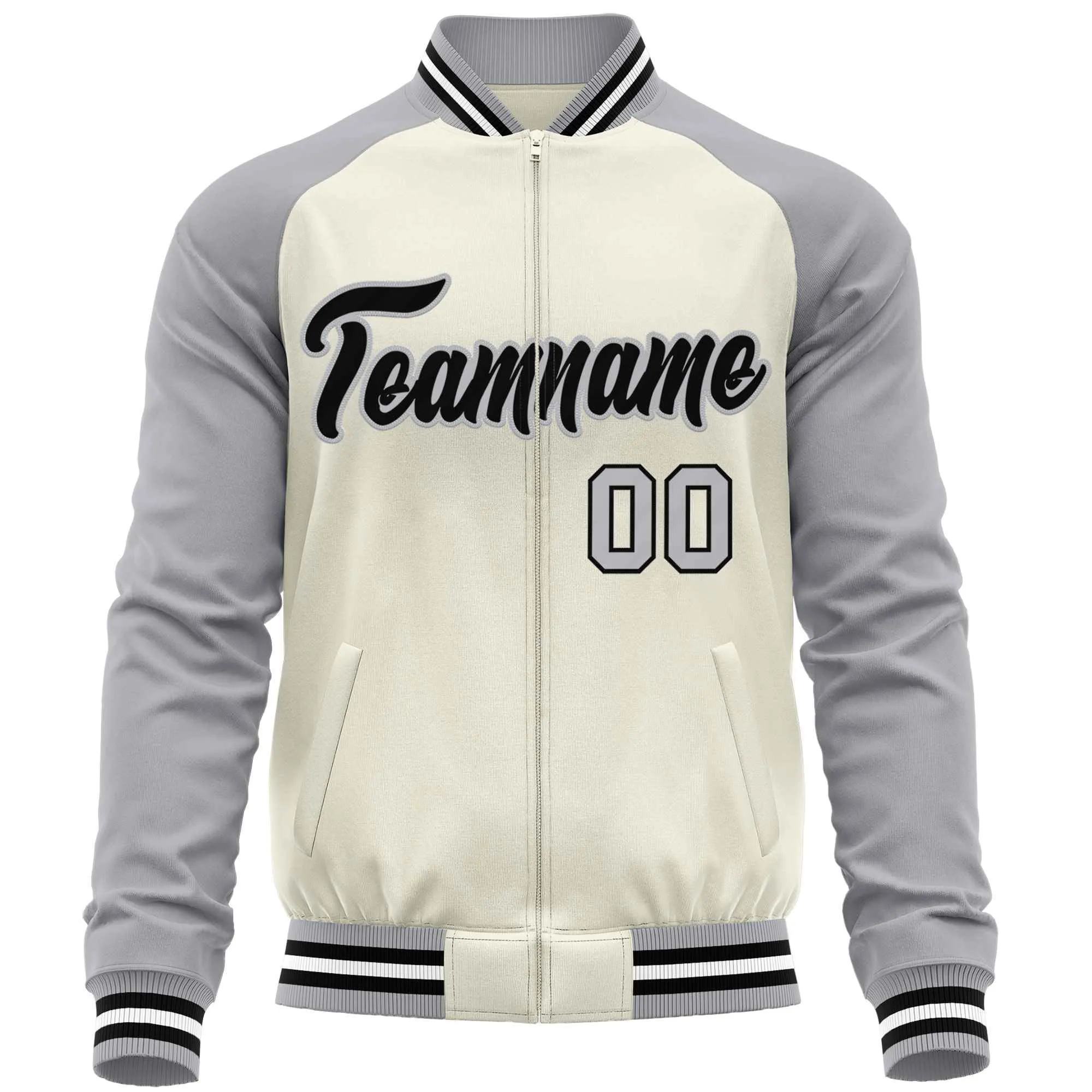Custom Raglan Sleeves Casual Lightweight Varsity Jacket Personalized Stitched Letters & Number  Baseball Coat
