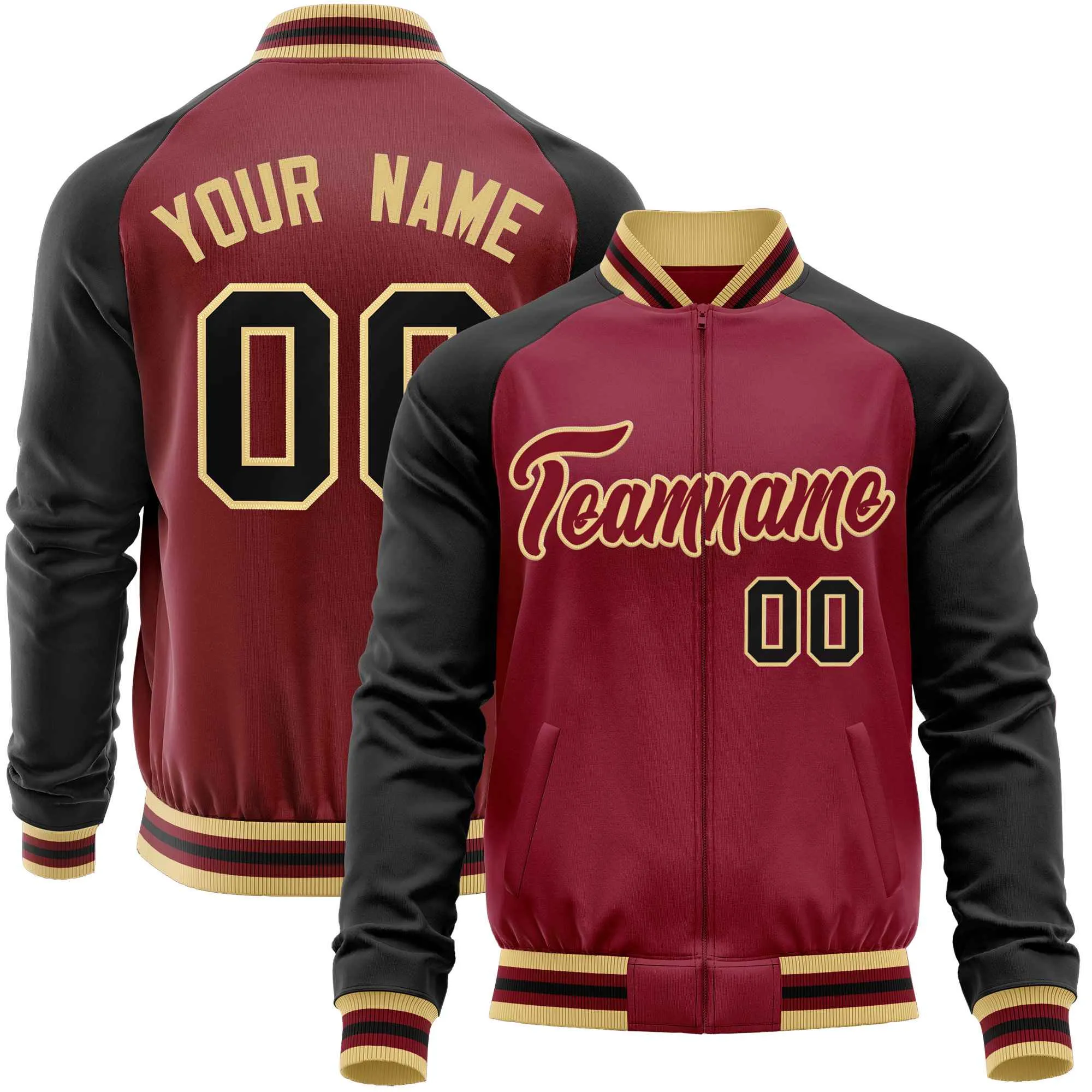 Custom Raglan Sleeves Casual Lightweight Varsity Jacket Personalized Stitched Letters & Number  Baseball Coat